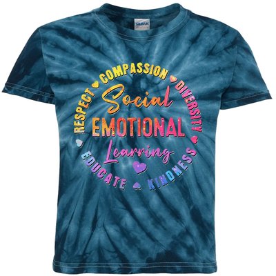 Social Emotional Learning Heart Counselor Teacher Day Kids Tie-Dye T-Shirt