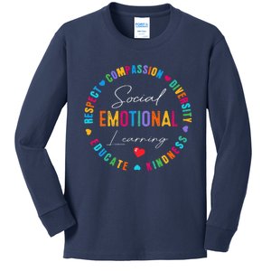 Social Emotional Learning Heart Counselor Teacher SEL Day Funny Kids Long Sleeve Shirt