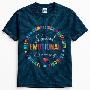 Social Emotional Learning Heart Counselor Teacher SEL Day Funny Kids Tie-Dye T-Shirt