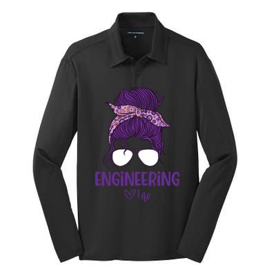 S Engineering Life Engineering Major Gift Silk Touch Performance Long Sleeve Polo