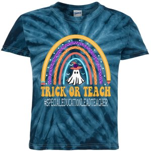 Special Education Lead Teacher Rainbow Trick or teach Funny Kids Tie-Dye T-Shirt