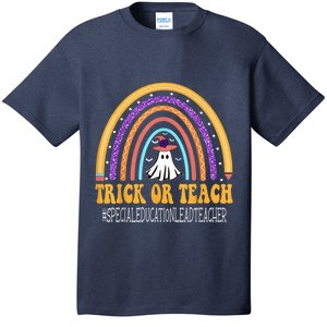 Special Education Lead Teacher Rainbow Trick or teach Funny T-Shirt