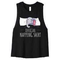 Sleeping Elephant Lover Napping Women's Racerback Cropped Tank