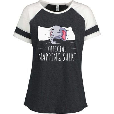 Sleeping Elephant Lover Napping Enza Ladies Jersey Colorblock Tee