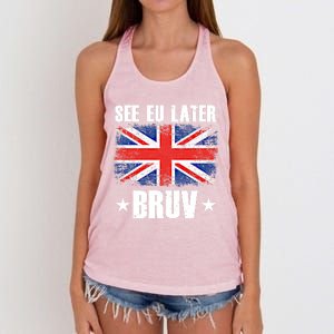 See Eu Later Europe Brexit England Uk United Kingdom Gift Women's Knotted Racerback Tank