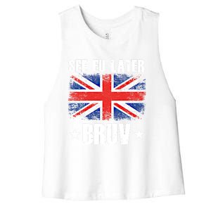 See Eu Later Europe Brexit England Uk United Kingdom Gift Women's Racerback Cropped Tank