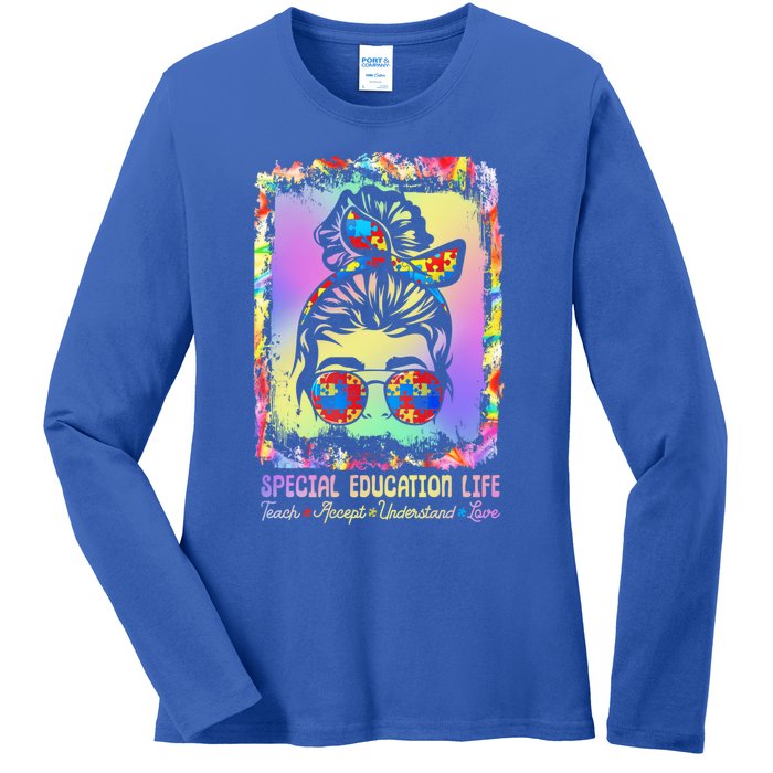 Special Education Life Sped Teach Accept Understand Autism Great Gift Ladies Long Sleeve Shirt