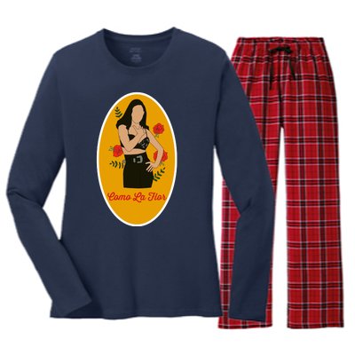 Selenas Quintanilla Como La Flor Women's Long Sleeve Flannel Pajama Set 