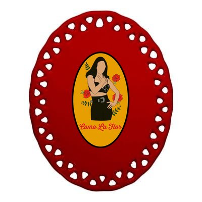 Selenas Quintanilla Como La Flor Ceramic Oval Ornament