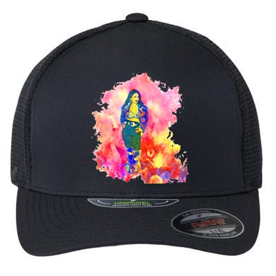 Selenas Quintanilla Watercolor Flexfit Unipanel Trucker Cap