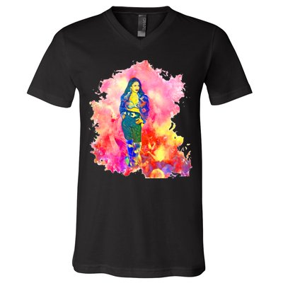 Selenas Quintanilla Watercolor V-Neck T-Shirt