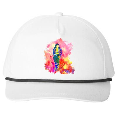 Selenas Quintanilla Watercolor Snapback Five-Panel Rope Hat