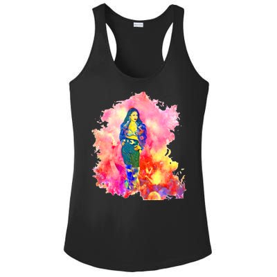 Selenas Quintanilla Watercolor Ladies PosiCharge Competitor Racerback Tank