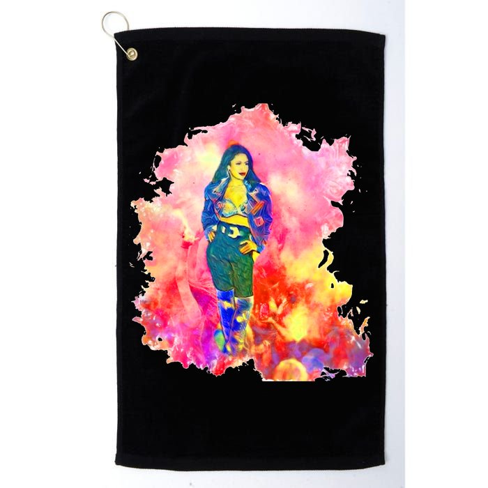Selenas Quintanilla Watercolor Golf Towel