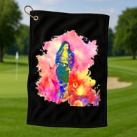 Selenas Quintanilla Watercolor Golf Towel