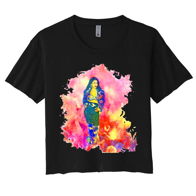 Selenas Quintanilla Watercolor Crop Top