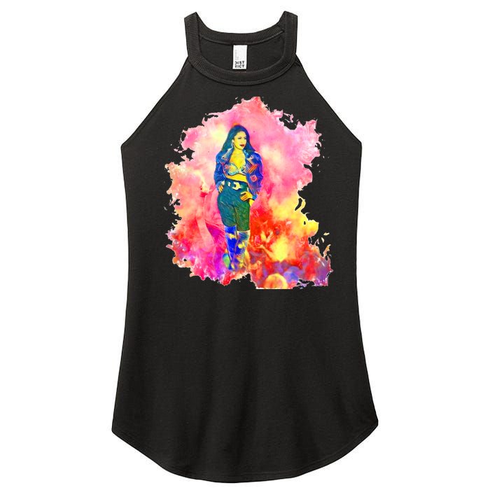 Selenas Quintanilla Watercolor Women’s Perfect Tri Rocker Tank