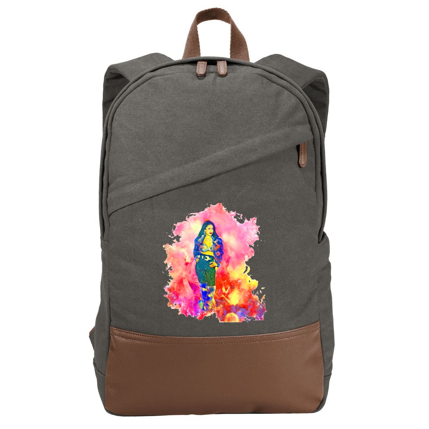 Selenas Quintanilla Watercolor Cotton Canvas Backpack