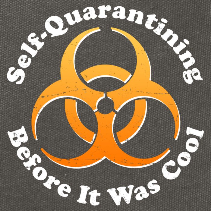 Self Quarantining Before It Was Cool Biohazard Cotton Canvas Backpack