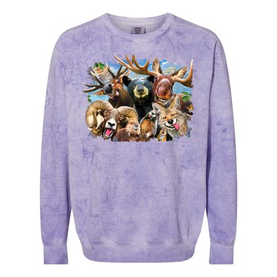 Selfie - Rocky Mountain Animals Colorblast Crewneck Sweatshirt