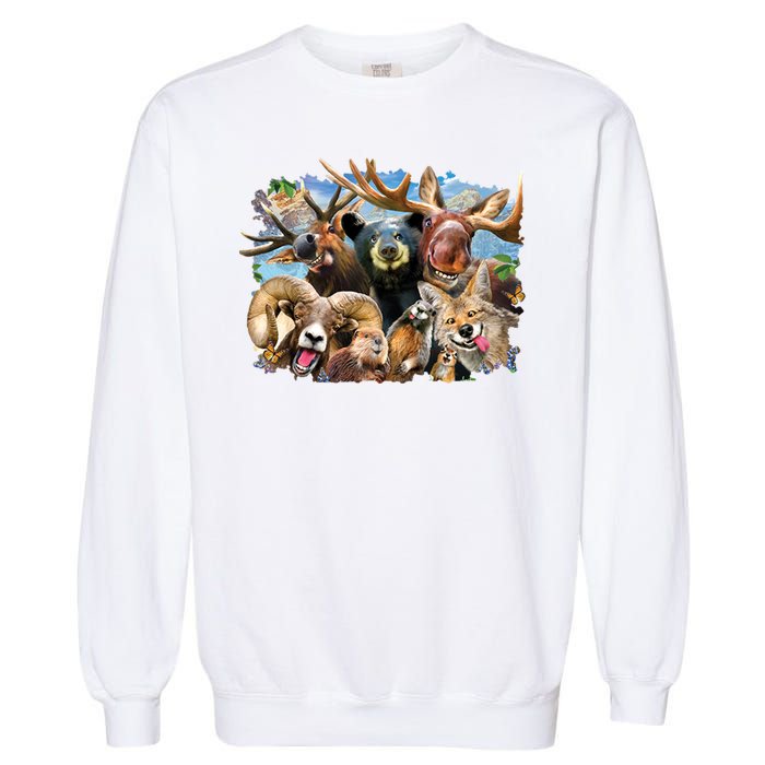 Selfie - Rocky Mountain Animals Garment-Dyed Sweatshirt