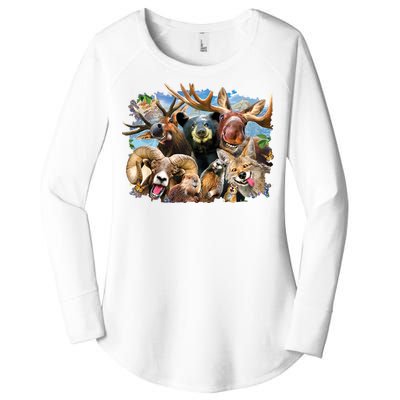 Selfie - Rocky Mountain Animals Women's Perfect Tri Tunic Long Sleeve Shirt