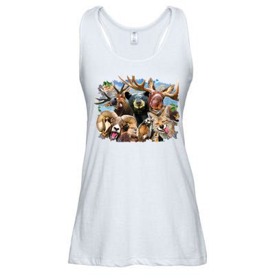 Selfie - Rocky Mountain Animals Ladies Essential Flowy Tank