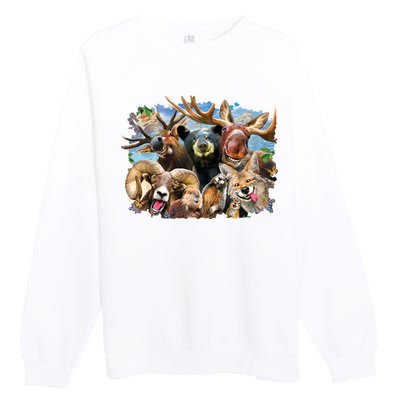 Selfie - Rocky Mountain Animals Premium Crewneck Sweatshirt