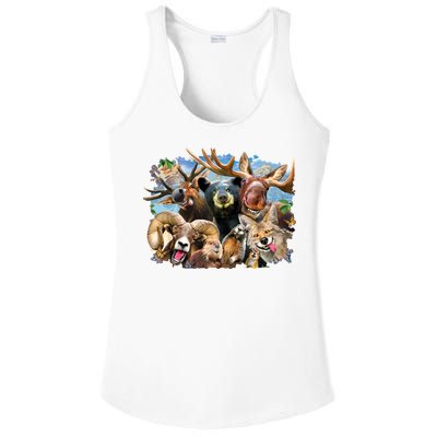 Selfie - Rocky Mountain Animals Ladies PosiCharge Competitor Racerback Tank