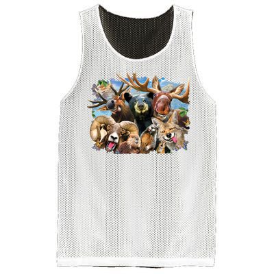 Selfie - Rocky Mountain Animals Mesh Reversible Basketball Jersey Tank