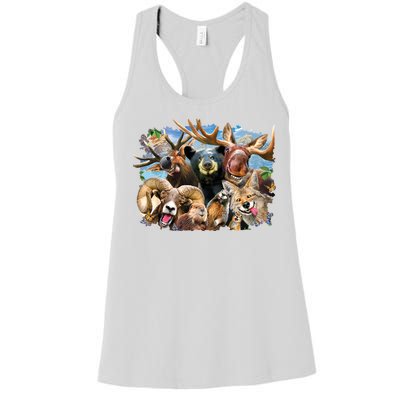 Selfie - Rocky Mountain Animals Women's Racerback Tank