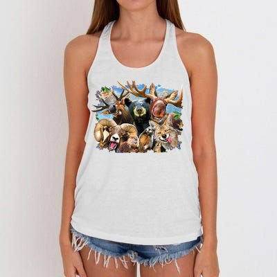 Selfie - Rocky Mountain Animals Women's Knotted Racerback Tank