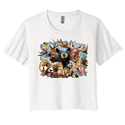 Selfie - Rocky Mountain Animals Women's Crop Top Tee