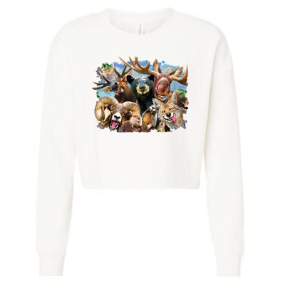 Selfie - Rocky Mountain Animals Cropped Pullover Crew