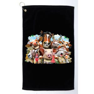 Selfie Farm Animals Funny  Platinum Collection Golf Towel