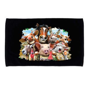 Selfie Farm Animals Funny  Microfiber Hand Towel