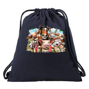 Selfie Farm Animals Funny  Drawstring Bag