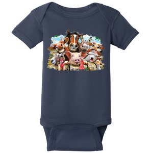 Selfie Farm Animals Funny  Baby Bodysuit