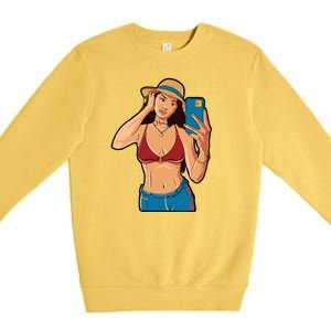 Selfie Girl Premium Crewneck Sweatshirt