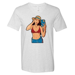 Selfie Girl V-Neck T-Shirt