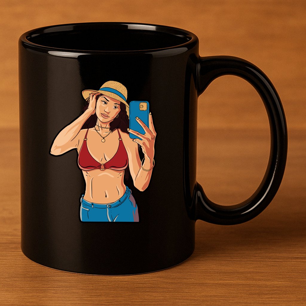 Selfie Girl 11oz C Handle Ceramic Mug