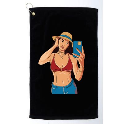 Selfie Girl Golf Towel
