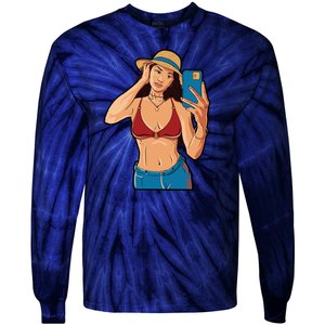 Selfie Girl Tie-Dye Long Sleeve Shirt