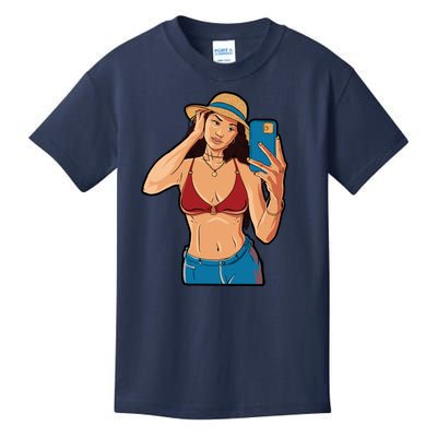 Selfie Girl Kids T-Shirt