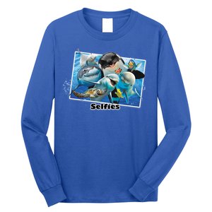 Selfie Ocean Life Sharks Whales  Long Sleeve Shirt