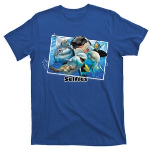 Selfie Ocean Life Sharks Whales  T-Shirt