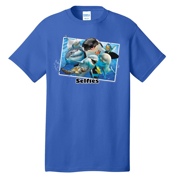 Selfie Ocean Life Sharks Whales  Tall T-Shirt