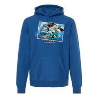 Selfie Ocean Life Sharks Whales  Premium Hoodie