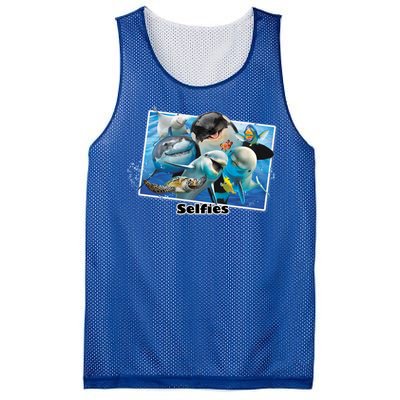 Selfie Ocean Life Sharks Whales  Mesh Reversible Basketball Jersey Tank