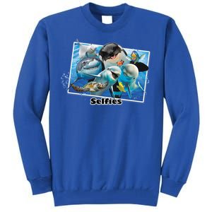 Selfie Ocean Life Sharks Whales  Tall Sweatshirt